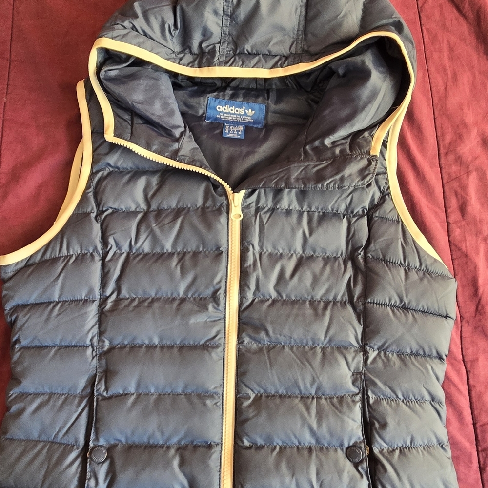Adidas Blue and White Puffer Jacket